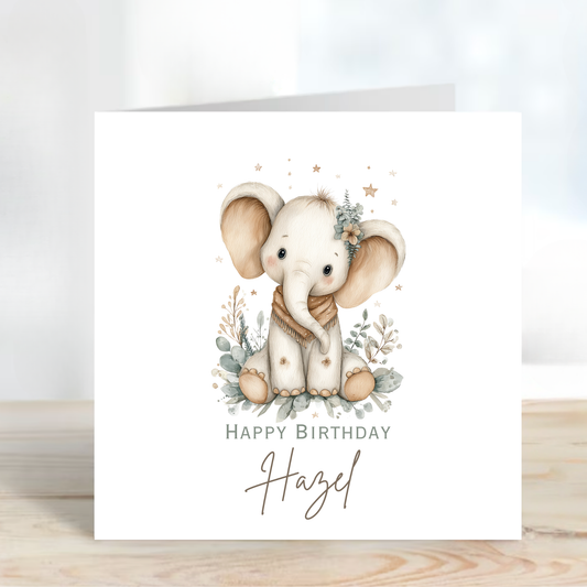 Cute Elephant Birthday Card - C688