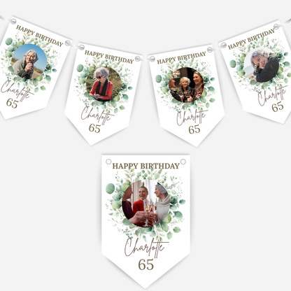 Birthday Photo Bunting  with eight photos - B281