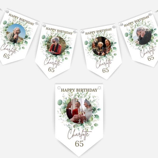 Birthday Photo Bunting  with eight photos - B281