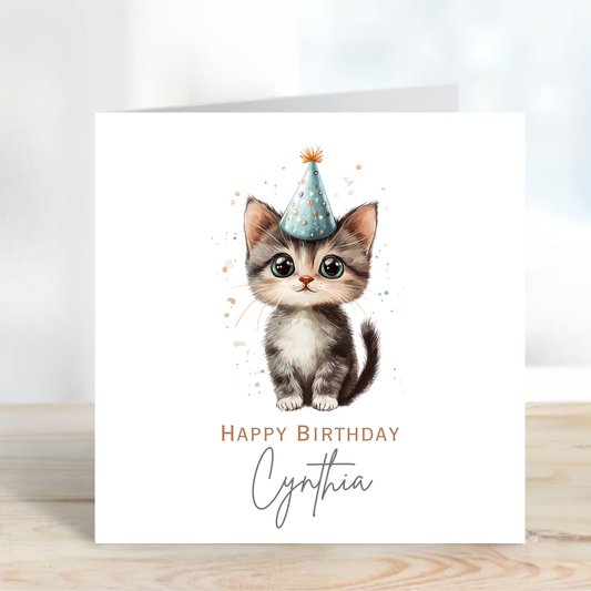 Cute Kitten Birthday Card - C551
