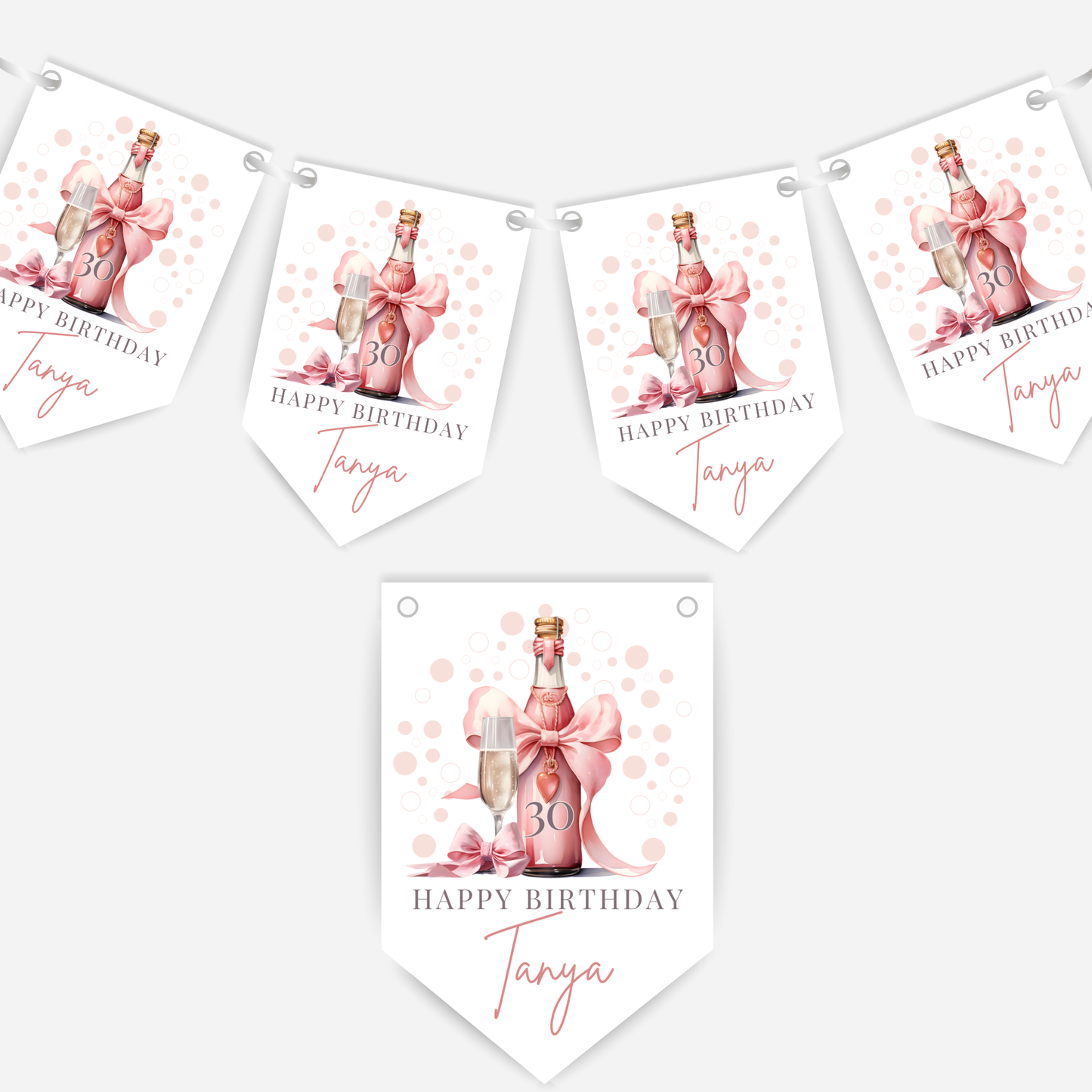 Pink Fizz and Bow Bunting - B123