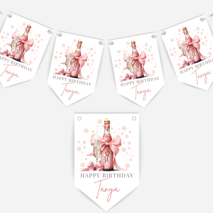 Pink Fizz and Bow Bunting - B123