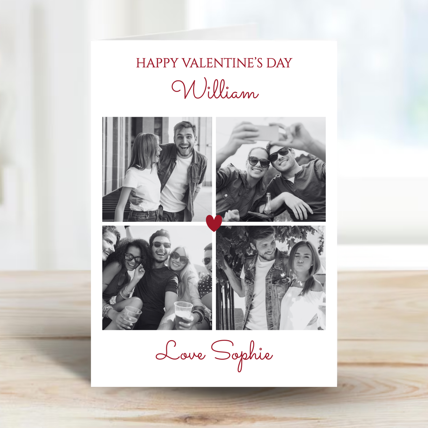 Valentine Photo Card Black & White photos - PC28