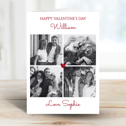 Valentine Photo Card Black & White photos - PC28