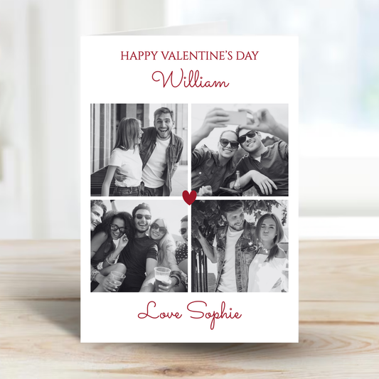 Valentine Photo Card Black & White photos - PC28
