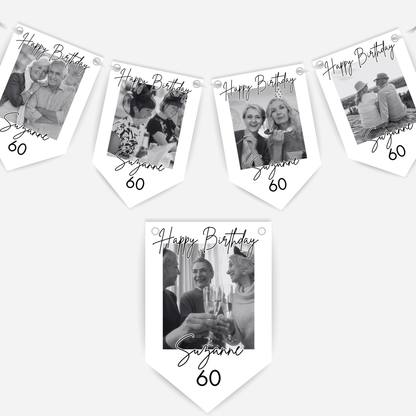 Black & White Birthday Photo Bunting - B267