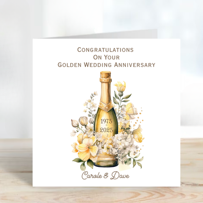 Golden- 50th Wedding Anniversary Card - C675