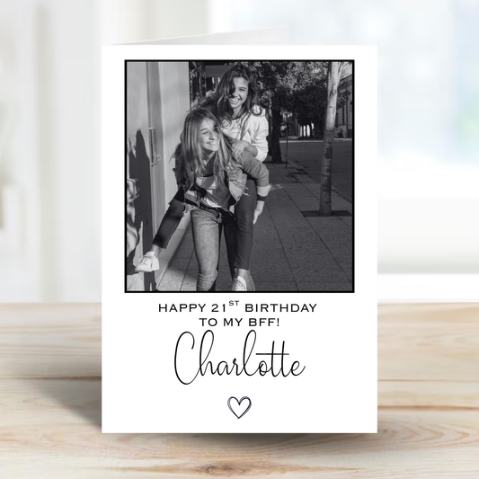 Black and White Photo Birthday Card - PC12