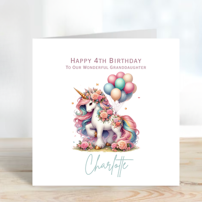 Unicorn Birthday Card - C607