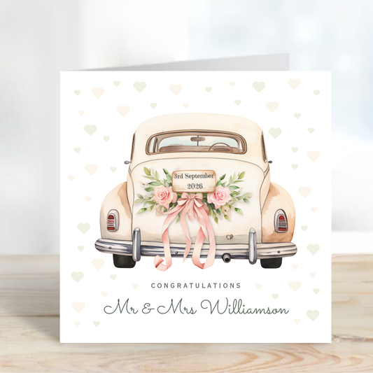 Wedding Car and Balloons Card - C112