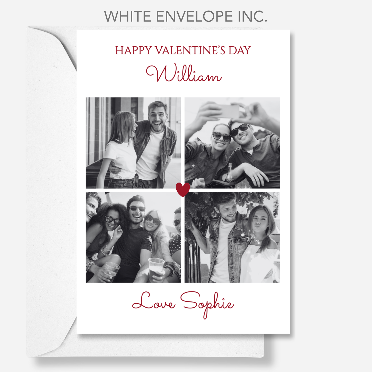 Valentine Photo Card Black & White photos - PC28