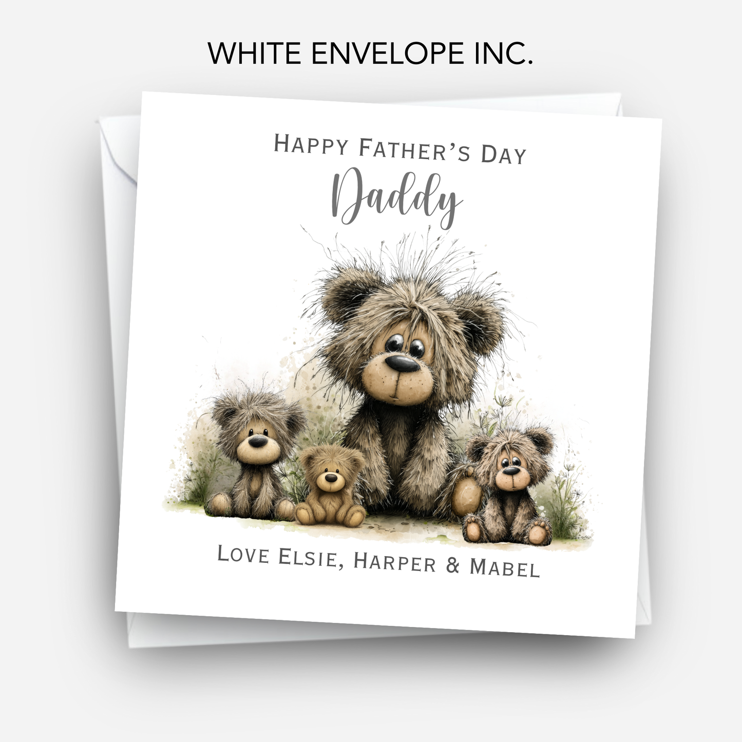 Fathers Day Card - Cute Teddy Family - C789