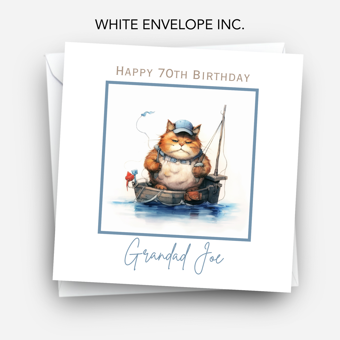 Cat Fishing Birthday Card - C616