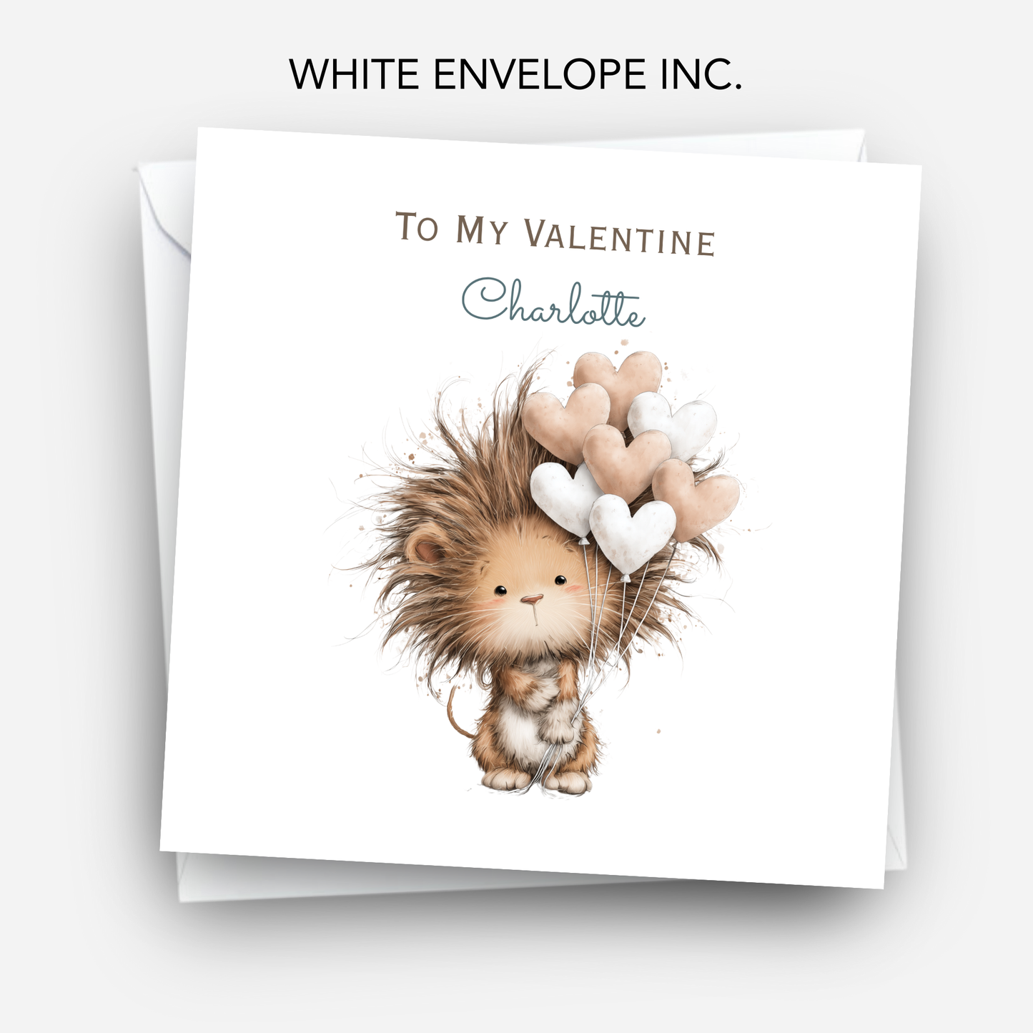 Valentine’s Day Card - Cute Lion Design - C775
