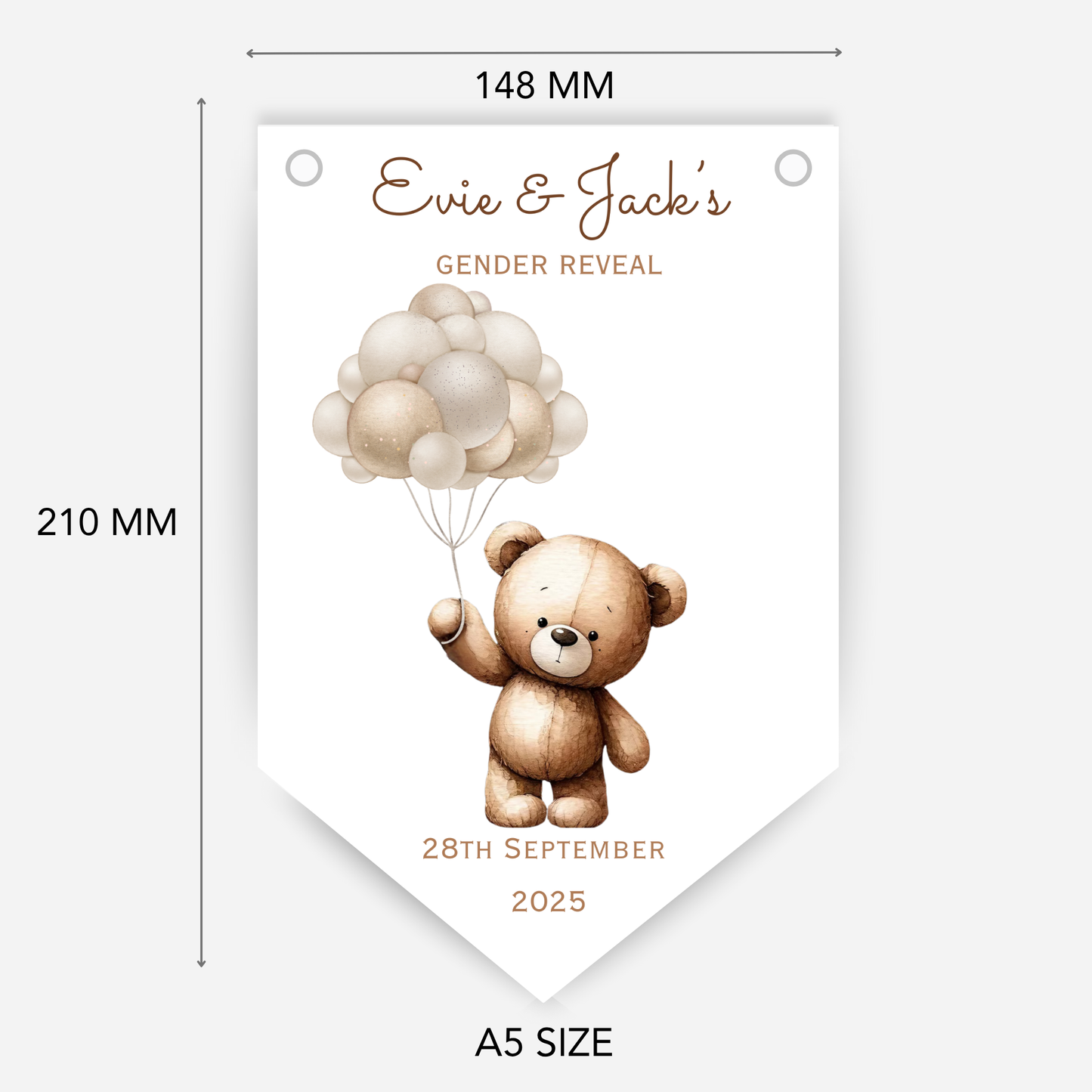 Cute Teddy Gender Reveal Bunting - B135