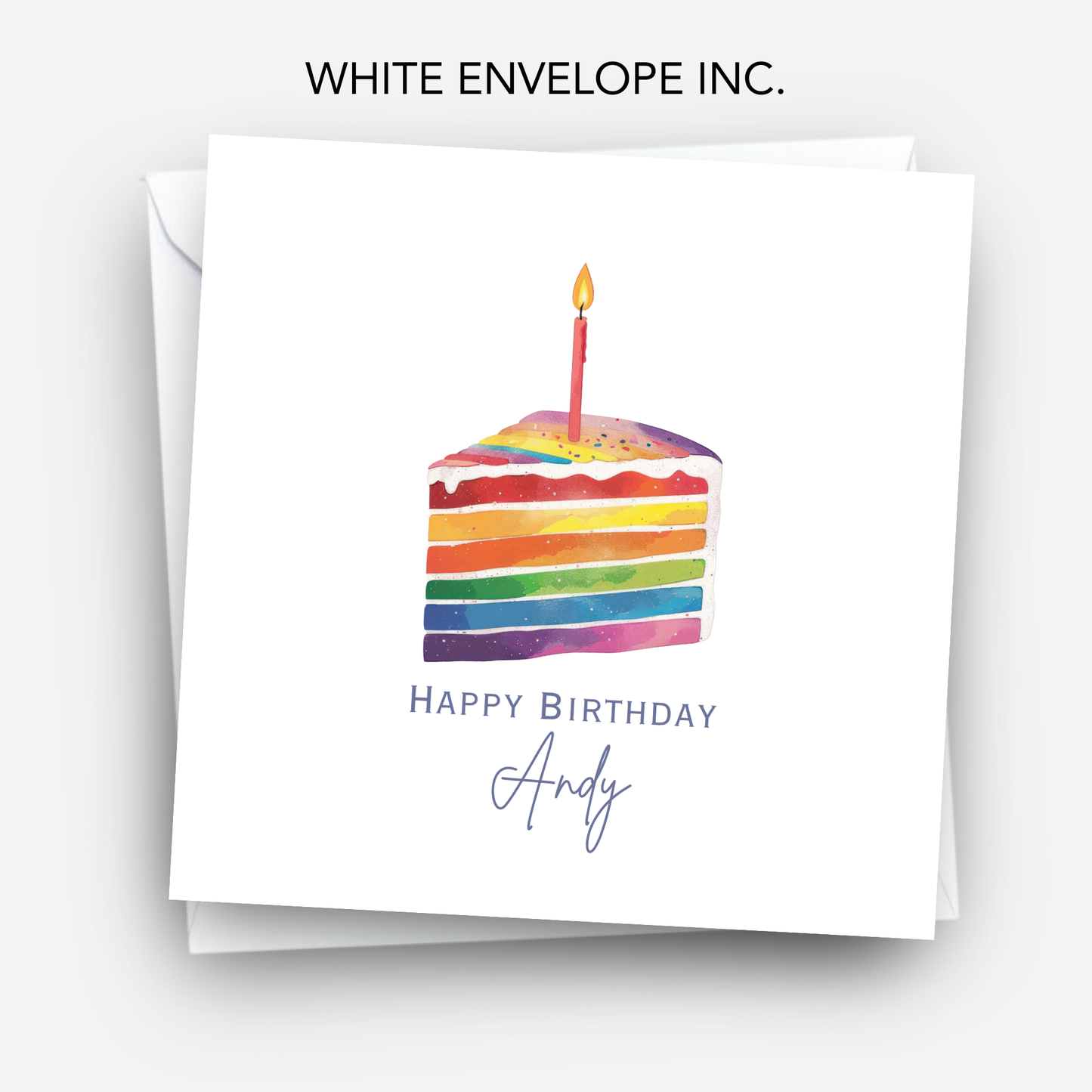 Colourful rainbow Cake Card - C537