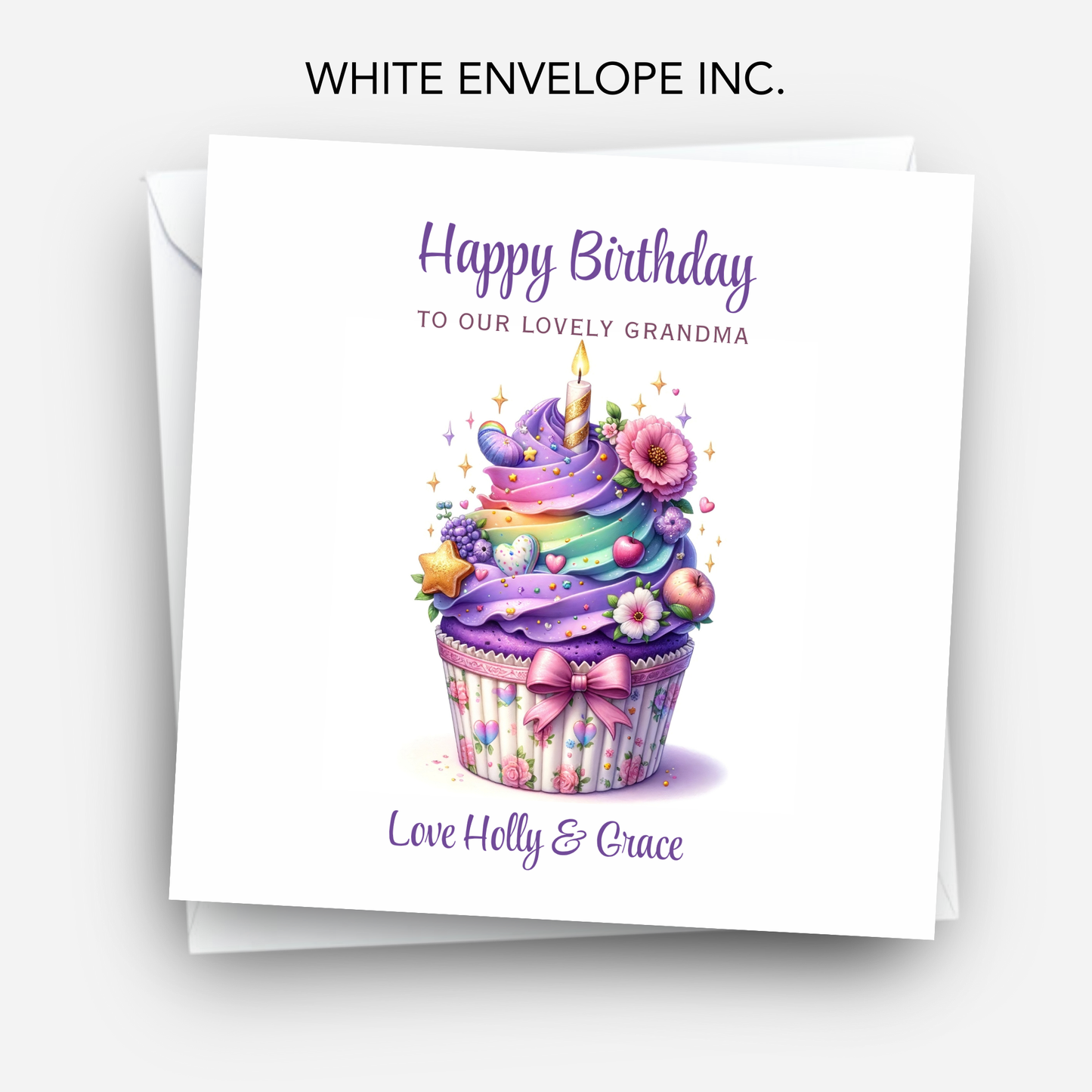 Colourful Cupcake Card - C591