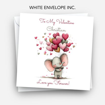 Cute Elephant Valentine’s Day Card  - C699