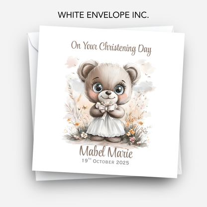 Christening or Baptism Teddy Card - C548