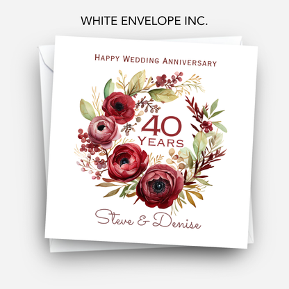 Ruby 40th Wedding Anniversary Card - C681