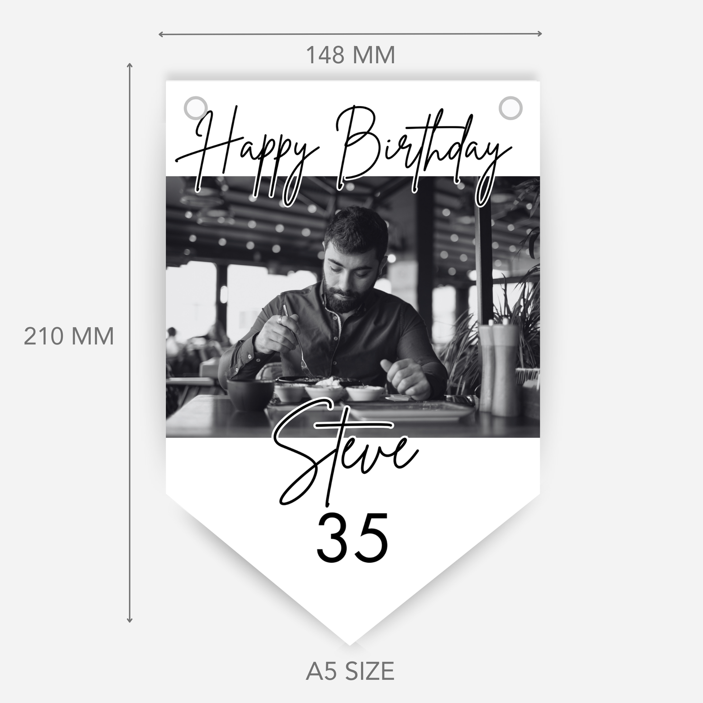 Black & White Birthday Photo Bunting - B169