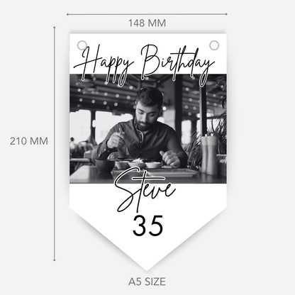 Black & White Birthday Photo Bunting - B169