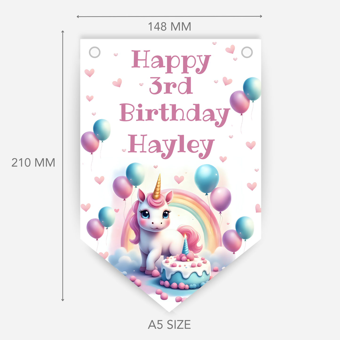 Cute Unicorn & Balloons Bunting - B121