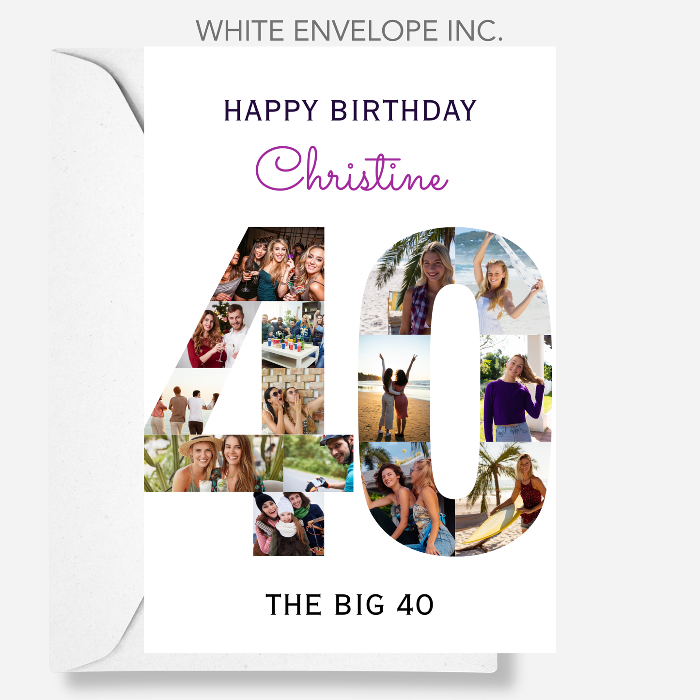 The Big 40 Photo Collage Birthday Card - PC11