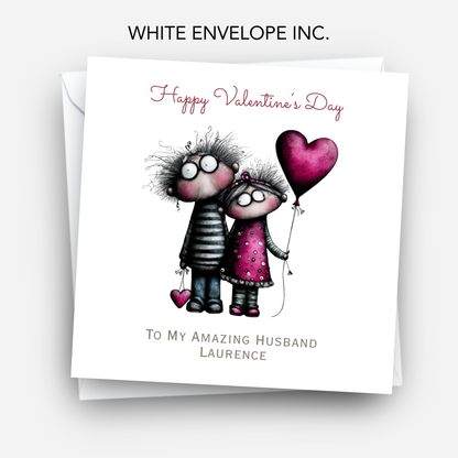 Valentine’s Day Quirky Couple Card  - C713