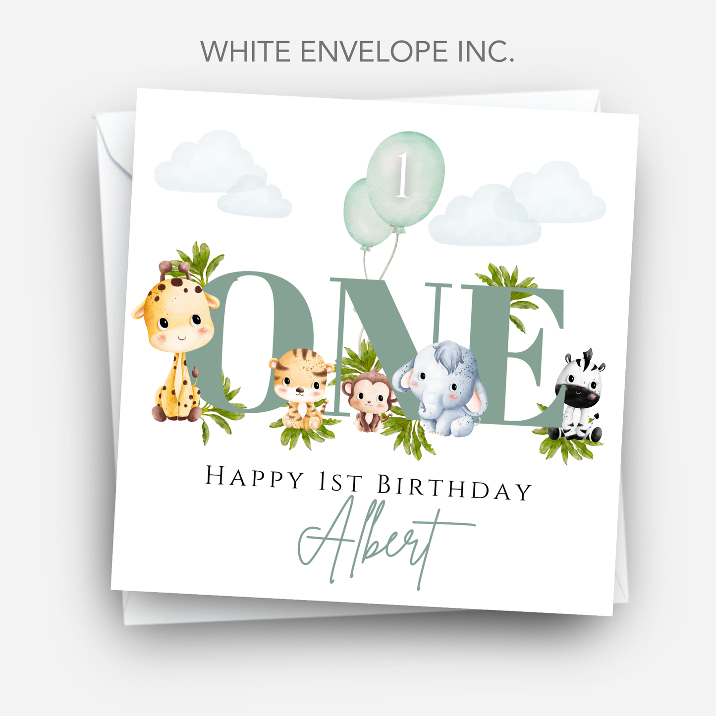Cute Safari 1st Birthday Card - C102