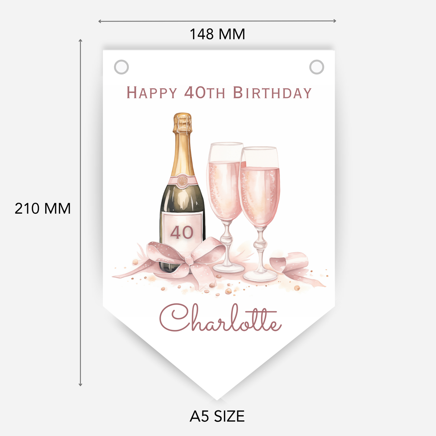 Girly Bottle of Fizz Party Bunting - B201