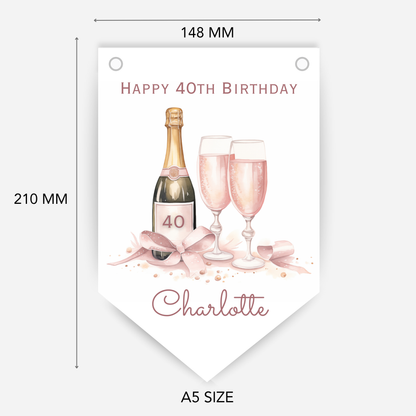 Girly Bottle of Fizz Party Bunting - B201