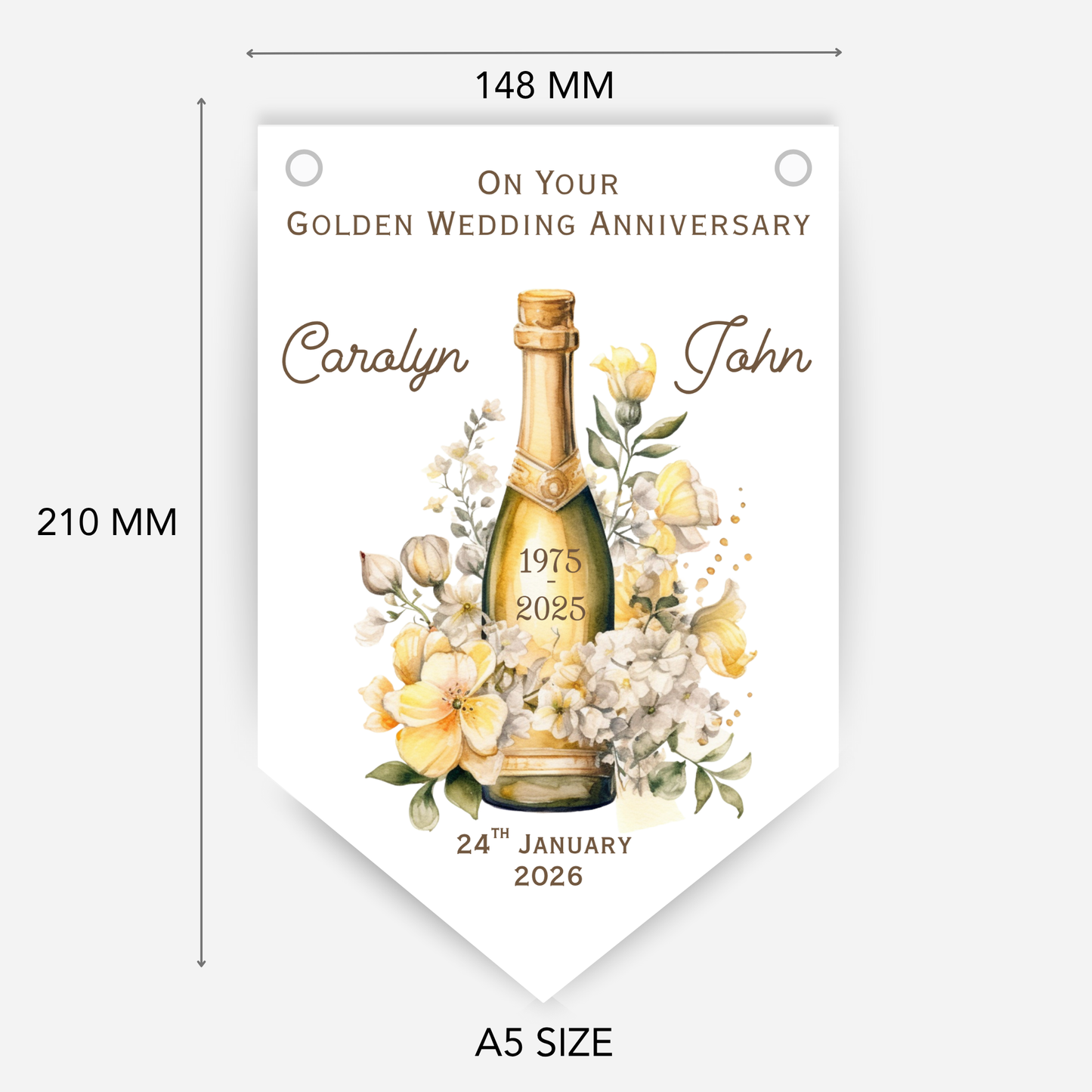 Golden Wedding Anniversary Bunting - B230