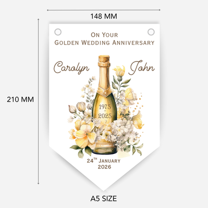 Golden Wedding Anniversary Bunting - B230