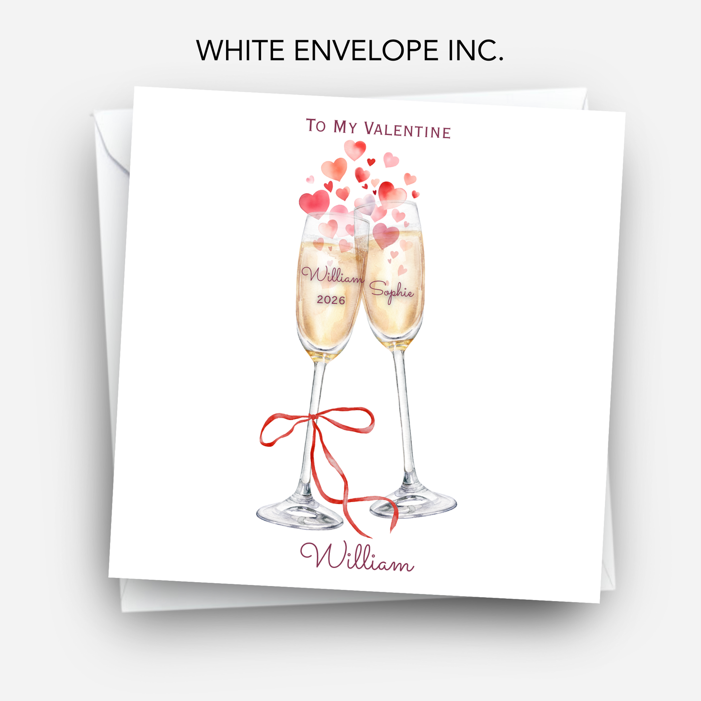 Valentine’s Day Card - Champagne Glasses Design - C774