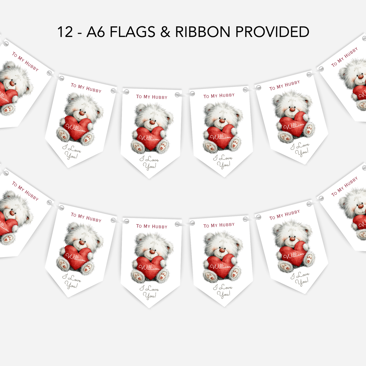 Valentine's Day Cute Teddy Bunting - S187V