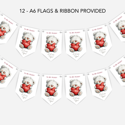 Valentine's Day Cute Teddy Bunting - S187V