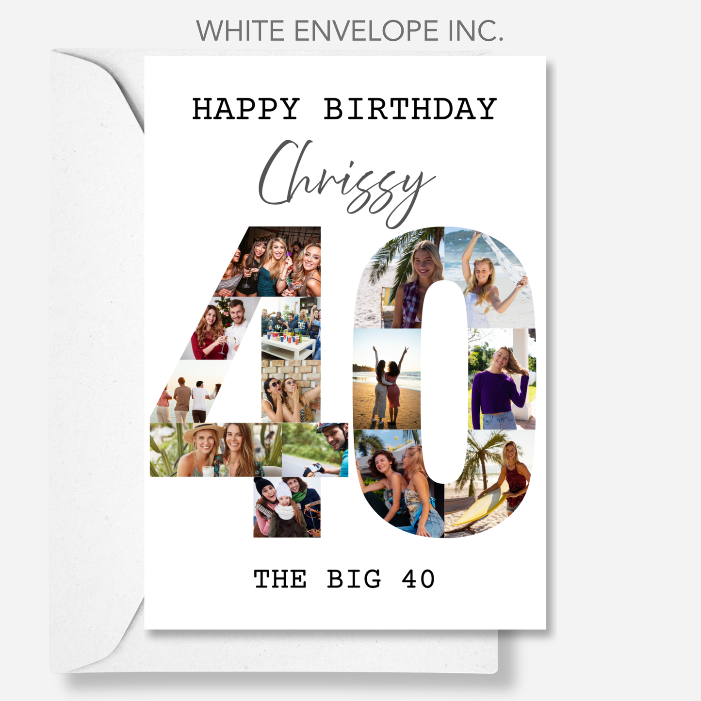 The Big 40 Photo Collage Birthday Card - PC11