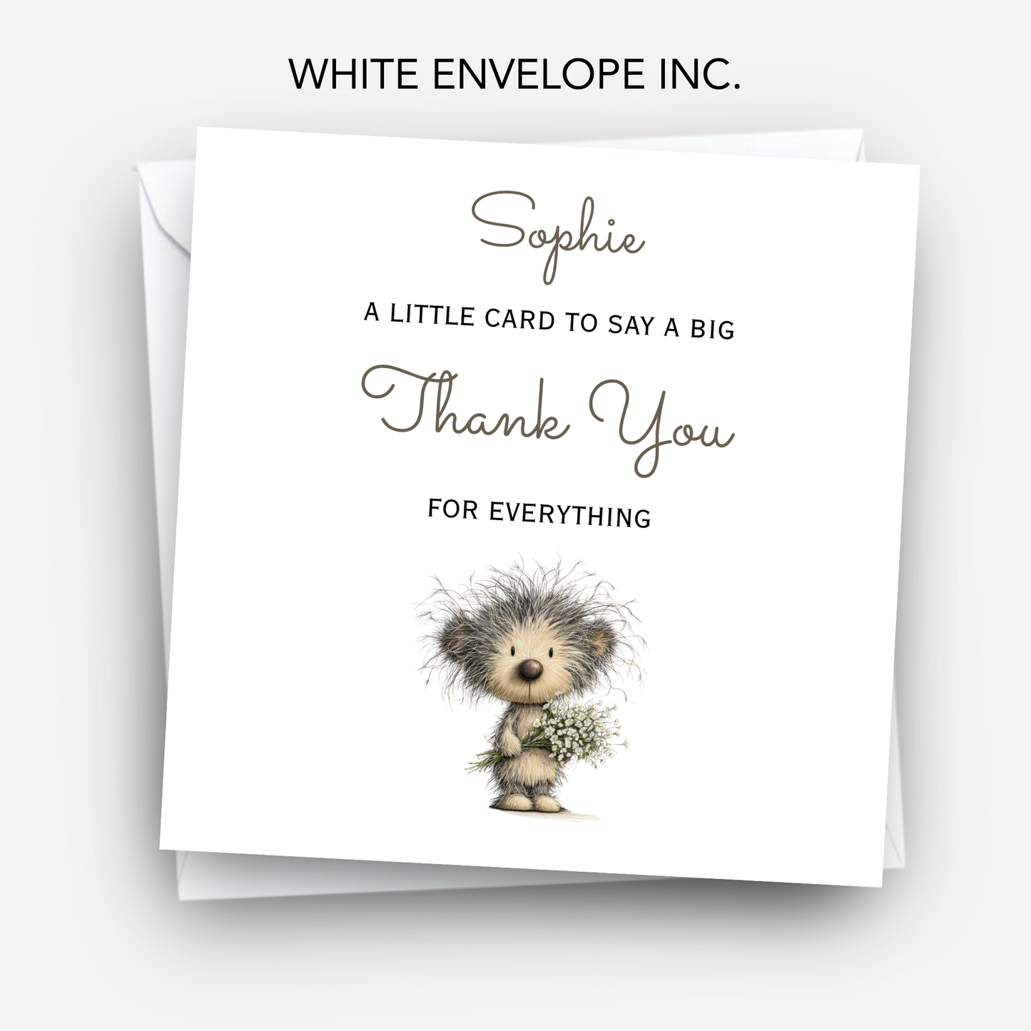 Thank You Card With A Cute Teddy  - C821