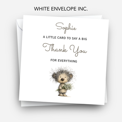 Thank You Card With A Cute Teddy  - C821
