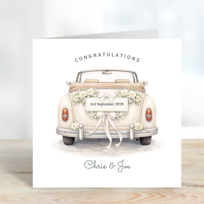 Wedding Car and Flowers  Wedding Card - C868
