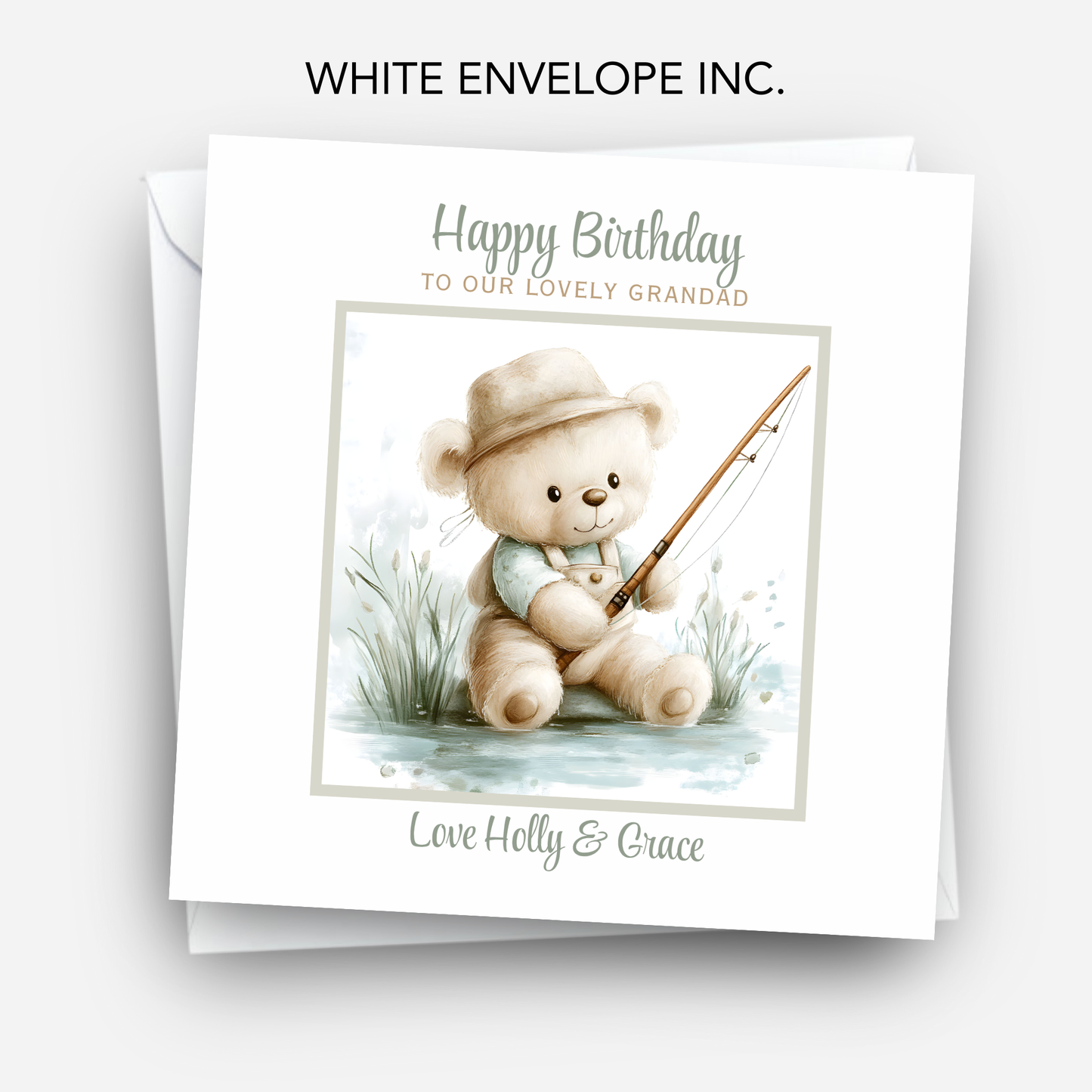 Teddy Fishing Birthday Card - C718