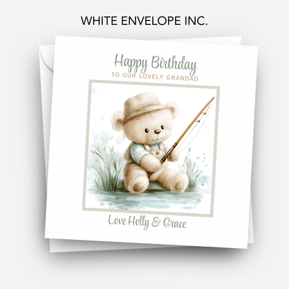 Teddy Fishing Birthday Card - C718
