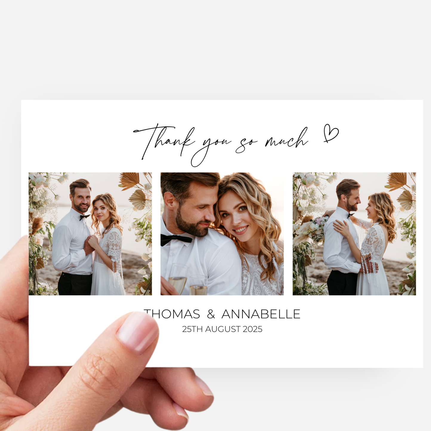 Wedding Thank You Cards (Pack of 10) - T01
