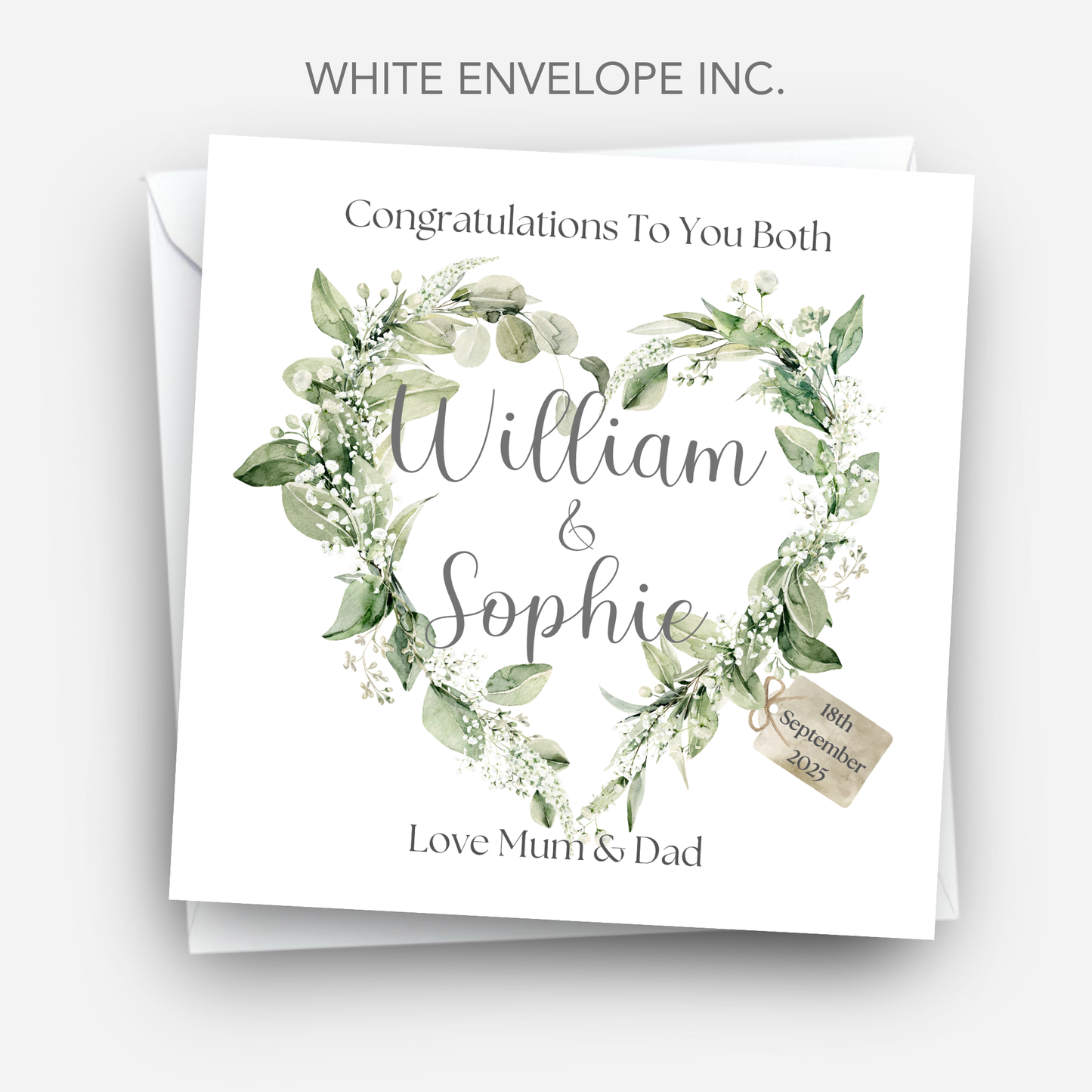 Heart Wedding or Engagement Card - C115