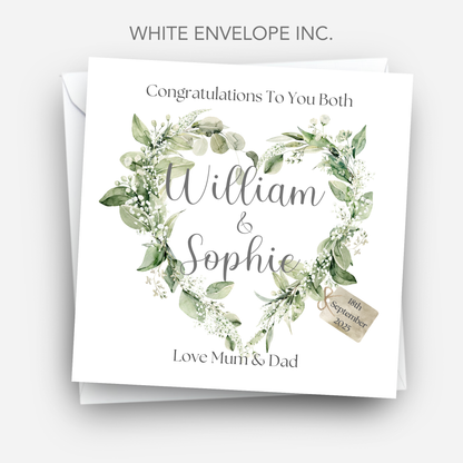 Heart Wedding or Engagement Card - C115