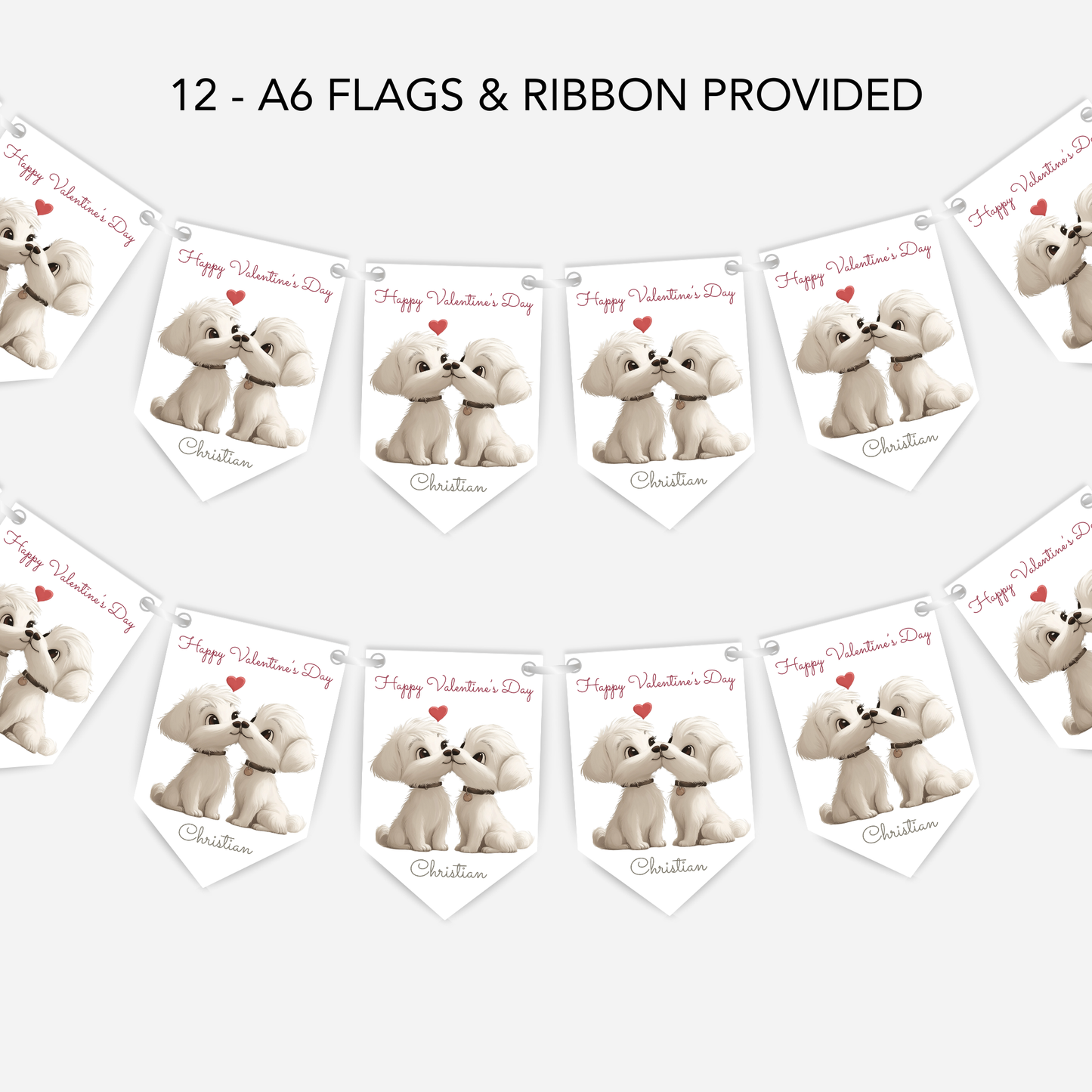 Puppy Valentine's Day Bunting - S188V