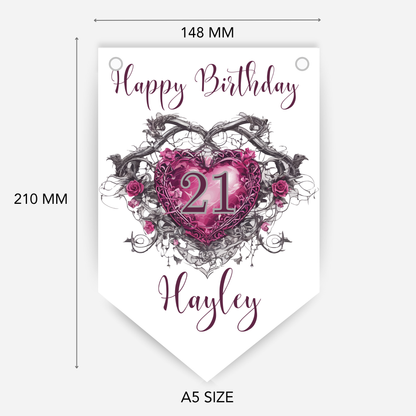 Gothic Style Heart Bunting - B210