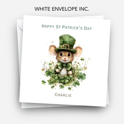 St Patrick's Day Cute Mouse Card - C810