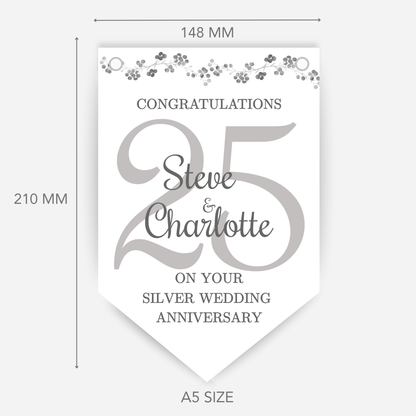 Silver Wedding Anniversary Bunting - B137